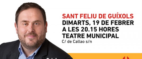 Dimarts, Oriol Junqueras a Sant Feliu