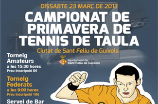 Campionat de Primavera de Tennis Taula “Ciutat de Sant Feliu de Guíxols”