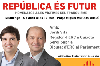 ERC Guíxols inicia els actes de la Primavera Republicana amb un acte d´homenatge a les víctimes del franquisme
