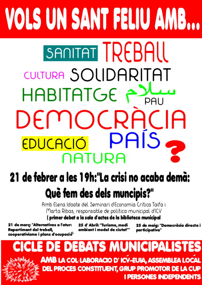 DEBATS MUNICIPALISTES PARTICIPATIUS DEBATS MUNICIPALISTES PARTICIPATIUS