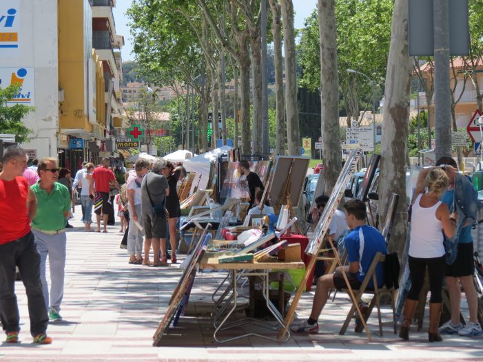 Fira a S’Agaró de pintura, vi i formatge