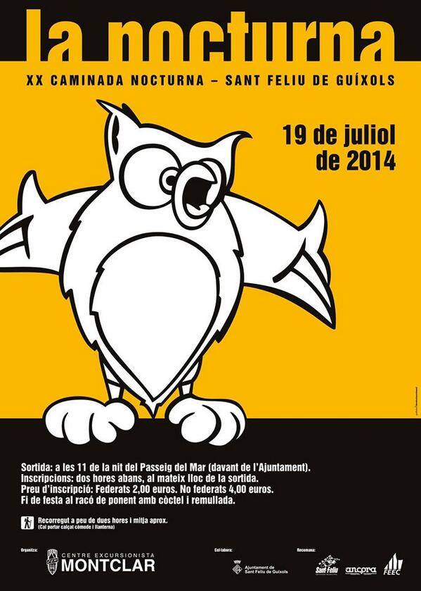 Aquest dissabte 19 de juliol XX Caminada Nocturna