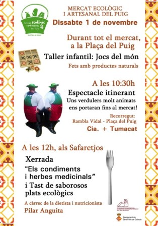 Un potent espectacle infantil acompanyarà el Mercat Ecològic i Artesanal del Puig la diada festiva de l’1 de novembre