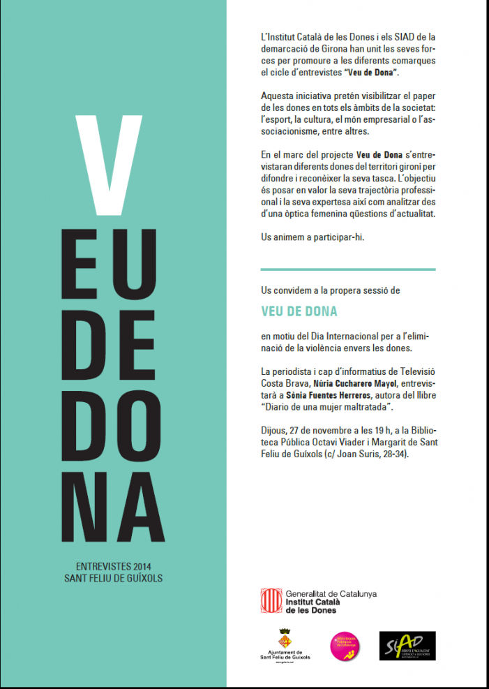 VEU DE DONA: Entrevista a l’autora del llibre “Diario de una mujer maltratada”