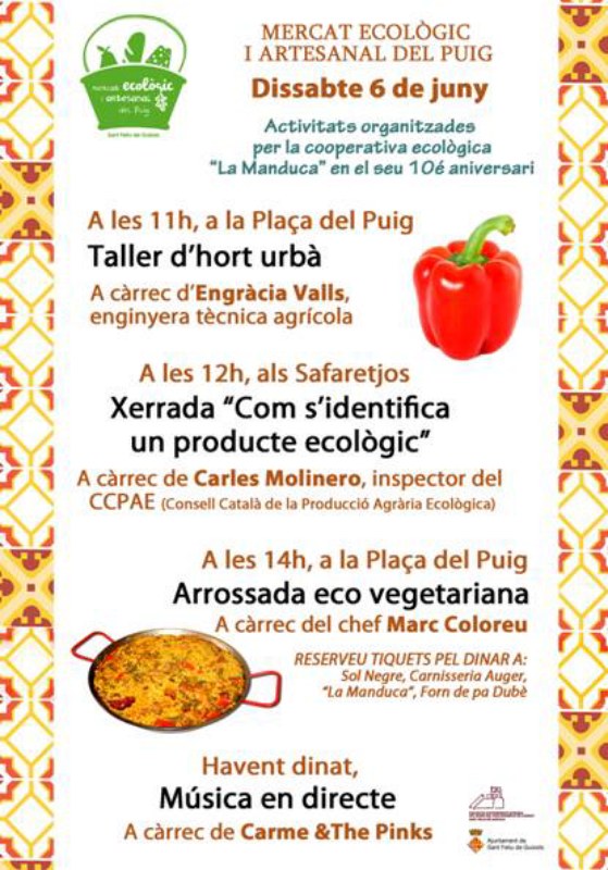 Mercat Ecològic i Artesanal del Puig, dissabte 6 de Juny