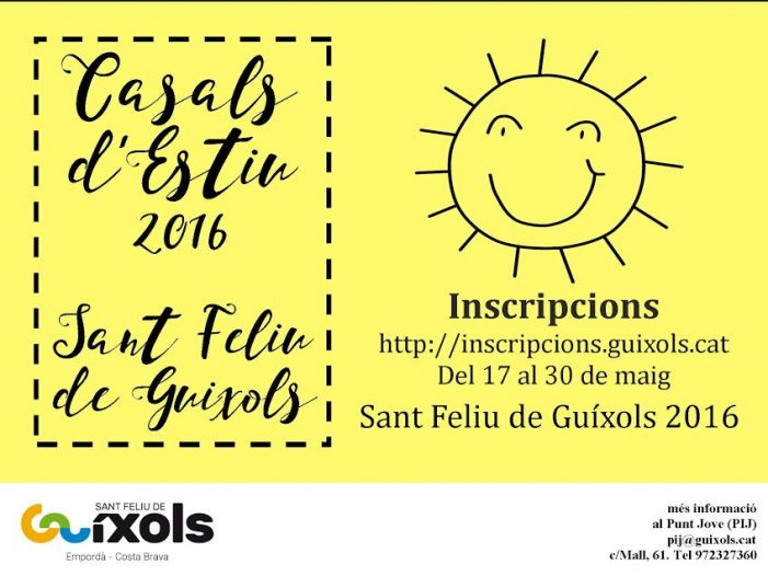 S’inicien les inscripcions per als casals d’estiu municipals de 2016