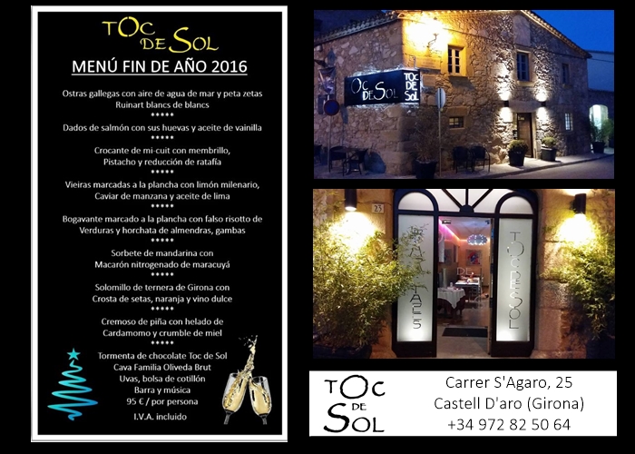 Sopar de Cap d’Any i festa al restaurant Toc de Sol