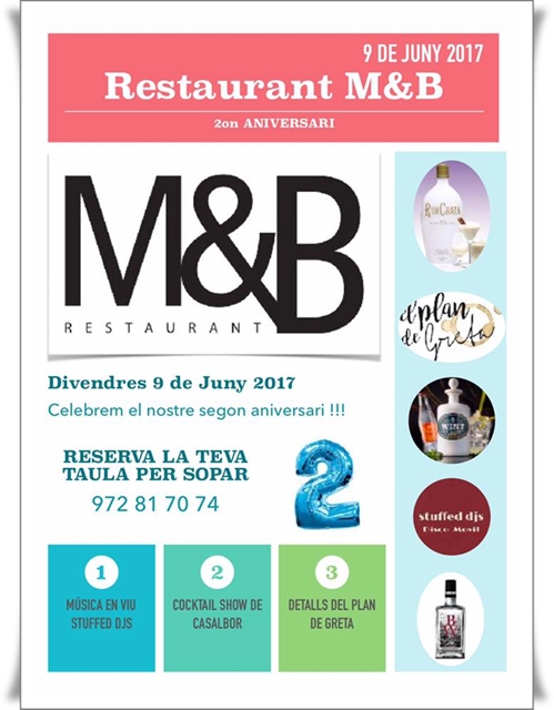 Segon aniversari al restaurant M&B Lounge de Platja d’Aro