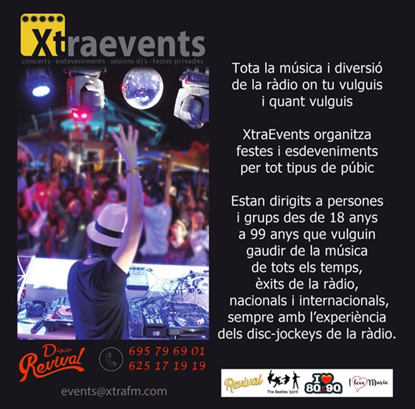 XtraEvents organitza  festes i esdeveniments per tot tipus de púbic