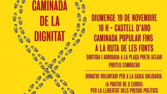 Caminada a Castell d’Aro per demanar la llibertat dels presos polítics Caminada a Castell d’Aro per demanar la llibertat dels presos polítics