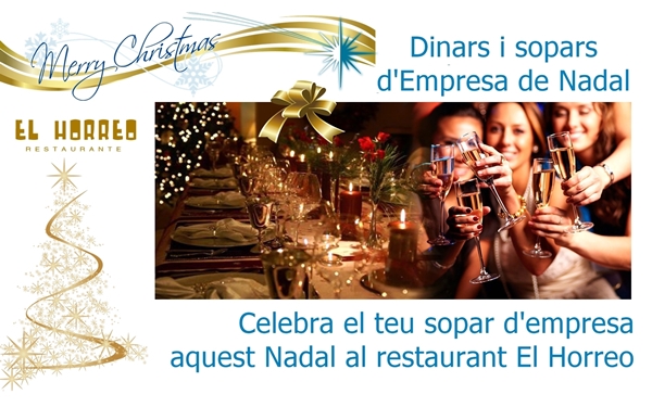 Dinars i sopars de Nadal per a empreses o grups