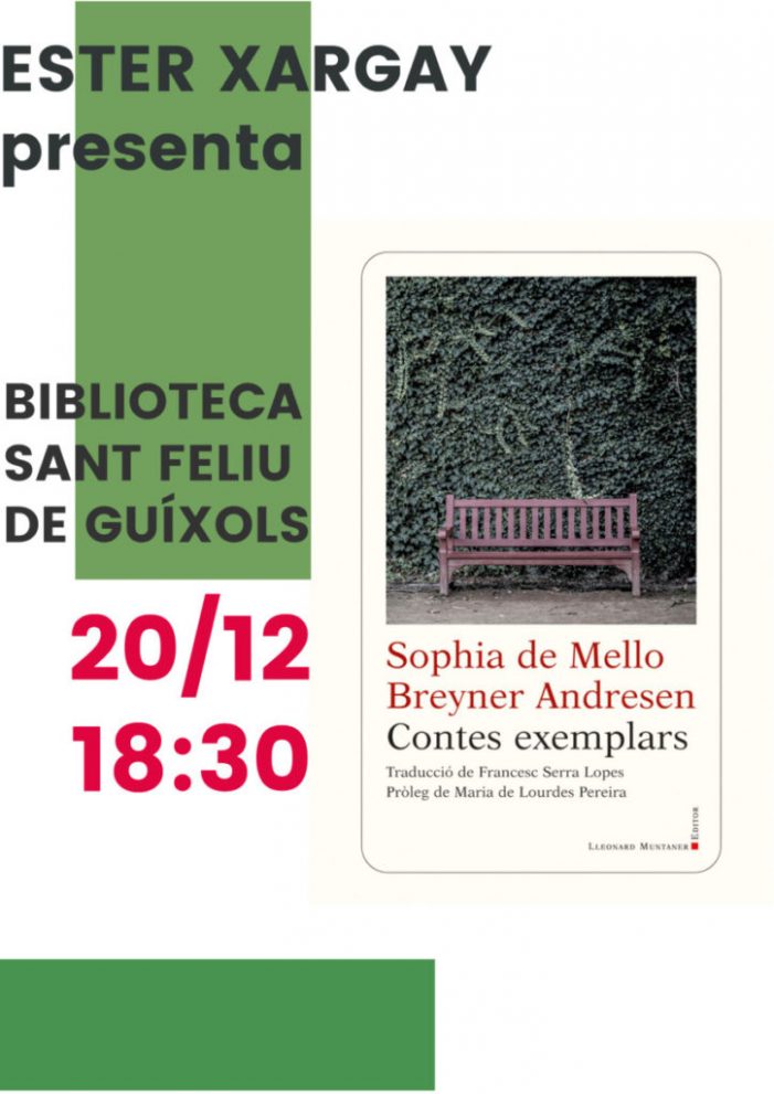 Presentació de “Contes exemplars”, de Sophie de Mello, a la Biblioteca