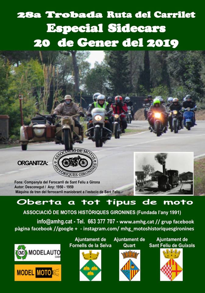 28a Trobada Ruta del Carrilet Especial Sidecars a Sant Feliu de Guíxols