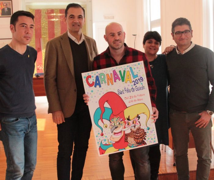 Cartell del carnaval, a Sant Feliu, per anar escalfant l’ambient