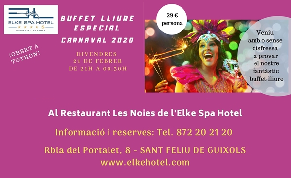 El CARNAVAL 2020 arriba al Restaurant Les Noies de l’Elke Spa Hotel