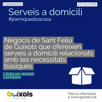Comerços/serveis bàsics amb SERVEI A DOMICILI a Sant Feliu de Guíxols