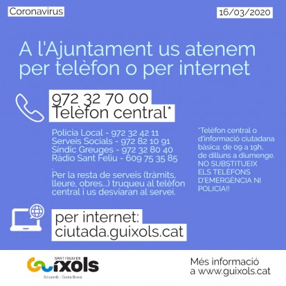 Us atenem per telèfon o per internet