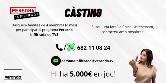 El programa ‘Persona infiltrada’ de TV3 busca famílies de Sant Feliu que hi vulguin participar