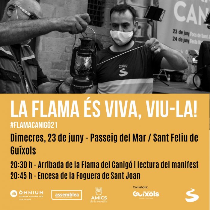 Òmnium, ANC i Amics de la Revetlla organitzen l’arribada de la Flama del Canigó la nit de Sant Joan